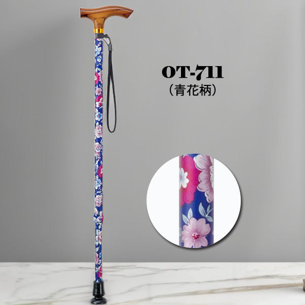 伸縮ステッキ 花柄ステッキ 杖 OT-710 OT-711 OT-712 長さ：68.5〜91cm