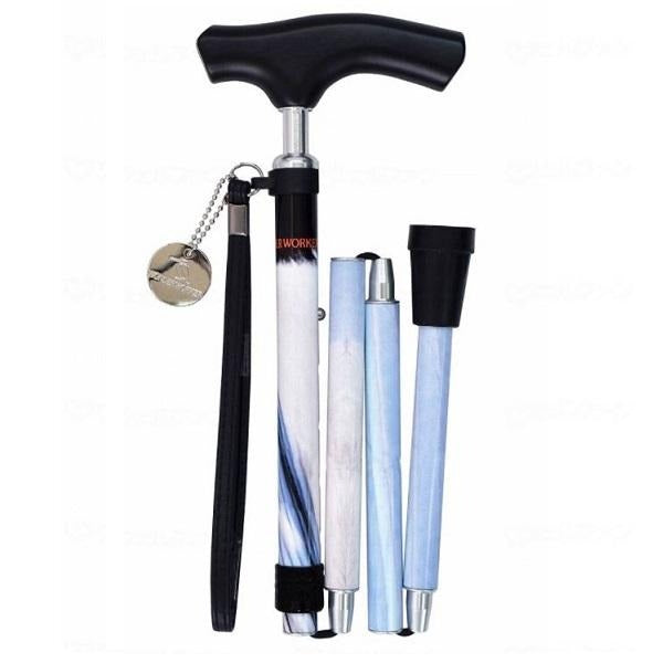 島製作所 ワンダーワーカー折りたたみステッキ 長さ：74～84cm（5段階